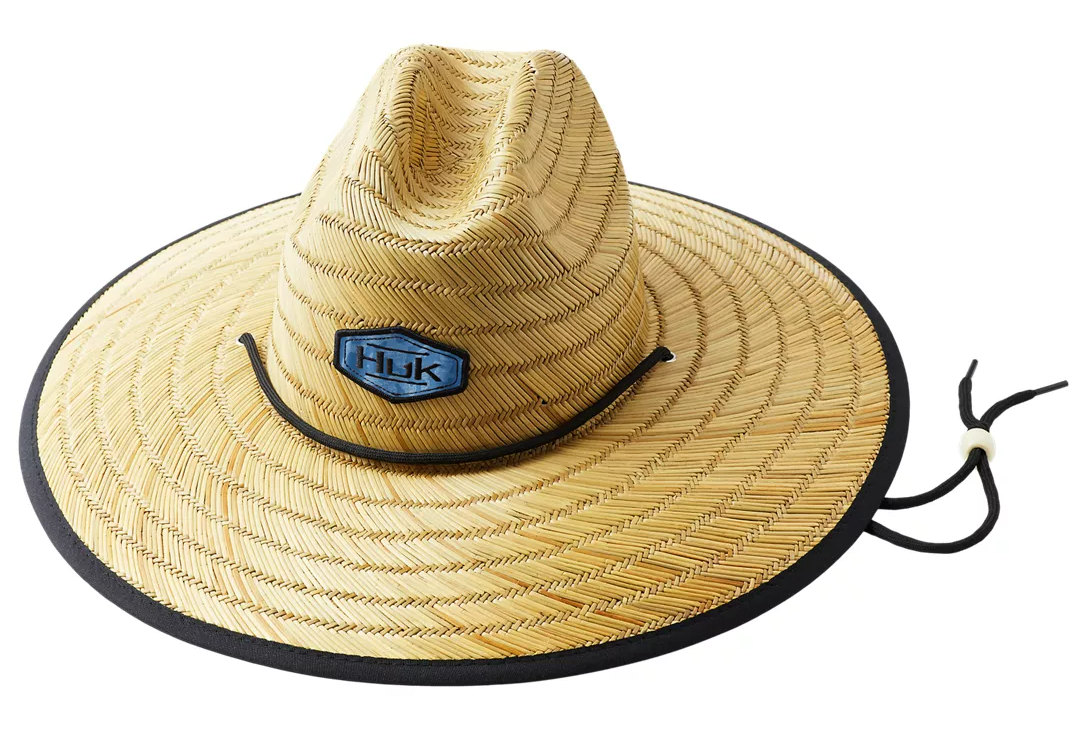 HUK Men's Camo Patch Straw Wide Brim Fishing Hat Sun, 44% OFF